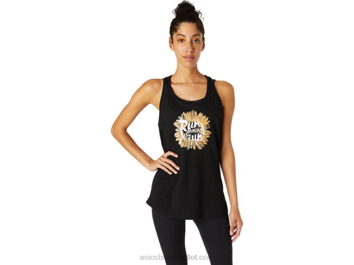 corrida feminina ao redor do sol racerback 462T4104 desempenho preto Asics