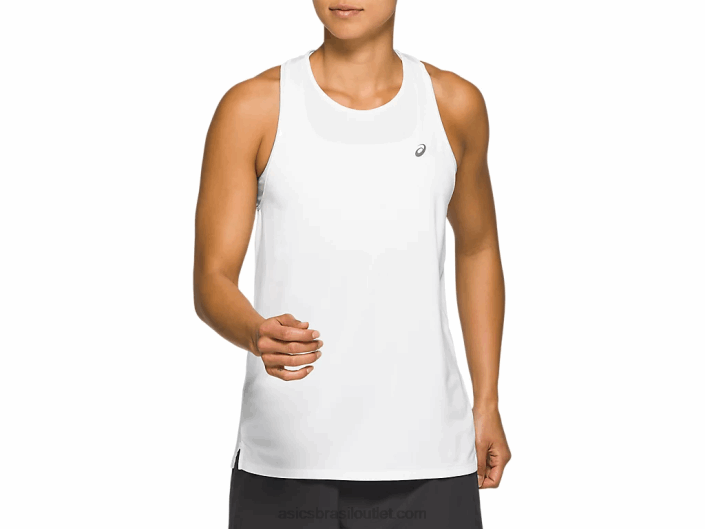 corrida feminina sem manga 462T2830 branco brilhante Asics
