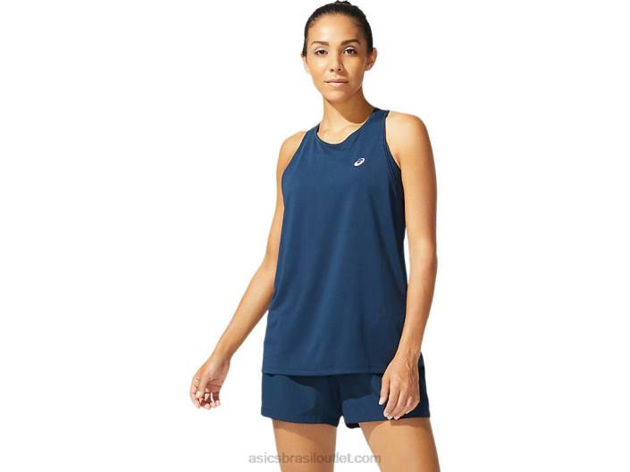 corrida feminina sem manga 462T4078 azul francês Asics