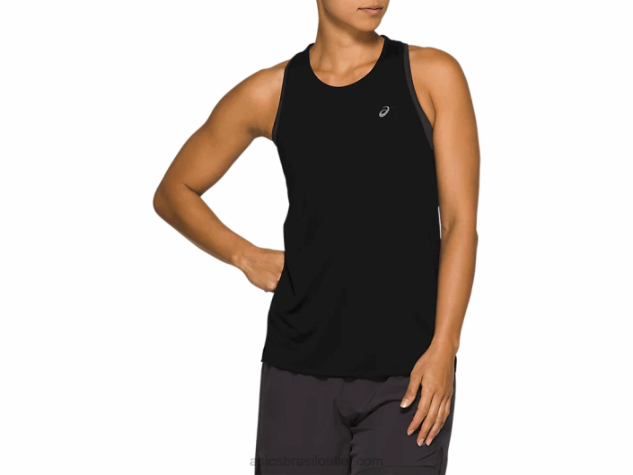 corrida feminina sem manga 462T4184 desempenho preto Asics