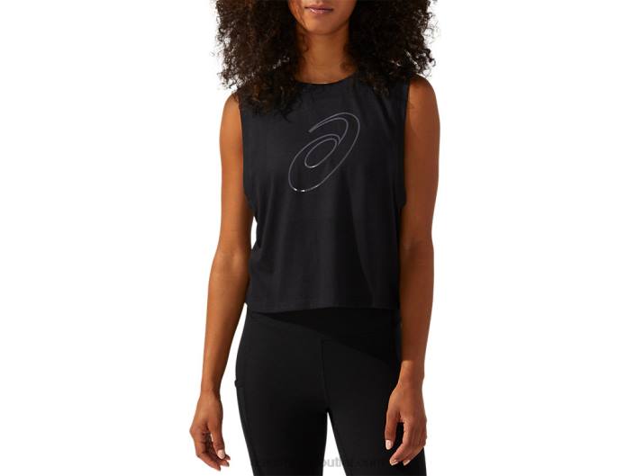 espiral de alto brilho feminino um tanque 462T4165 desempenho preto Asics