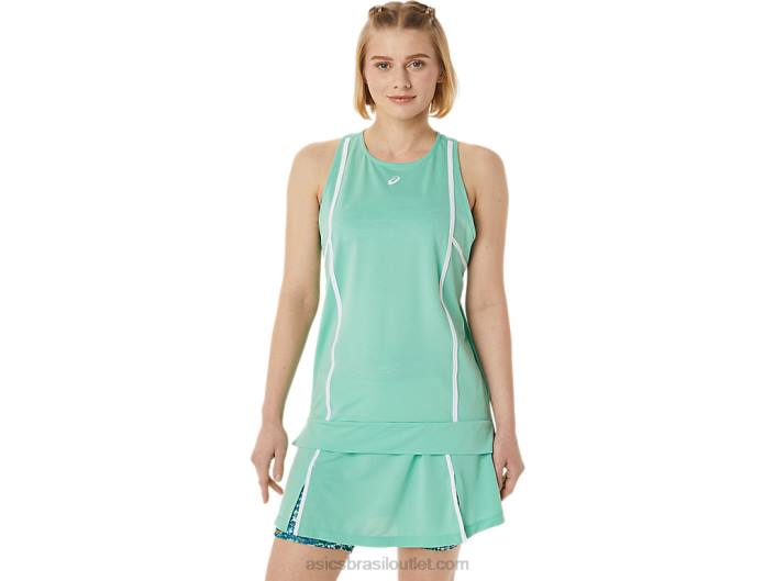 novo tanque forte 92 feminino 462T3058 espuma do mar/branco brilhante Asics