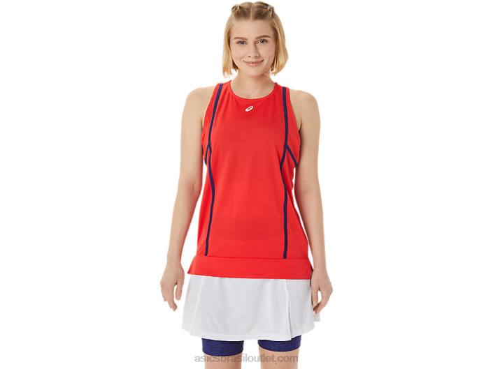 novo tanque forte 92 feminino 462T3060 alerta vermelho/mergulho azul Asics