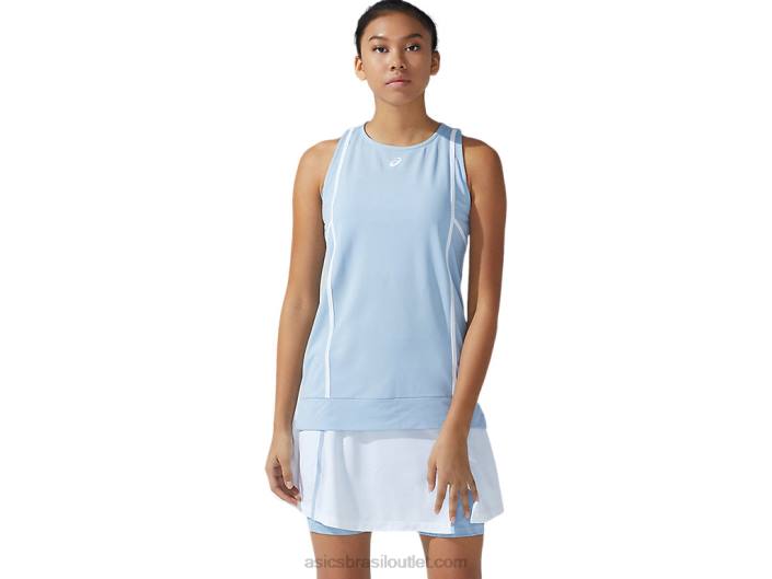 novo tanque forte 92 feminino 462T3767 névoa/branco brilhante Asics