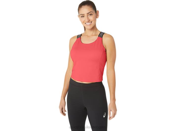 regata cropped sana fit feminina 462T2279 coral ardente Asics