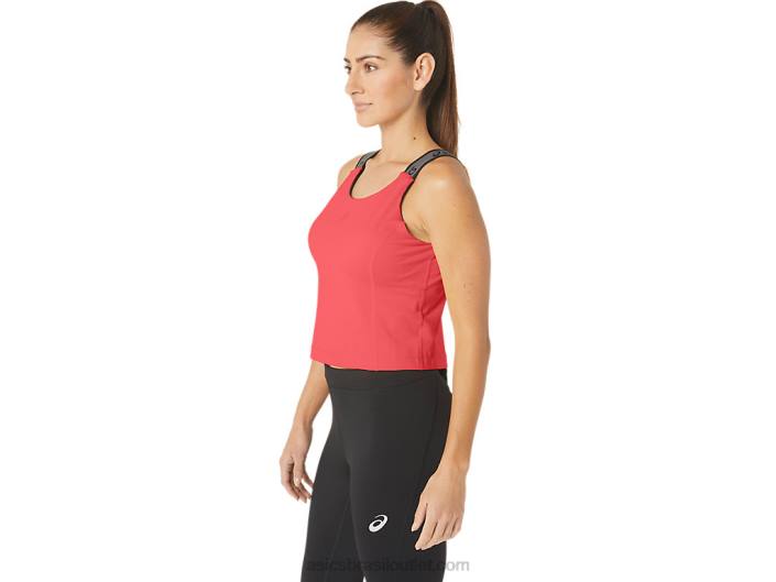 regata cropped sana fit feminina 462T2279 coral ardente Asics