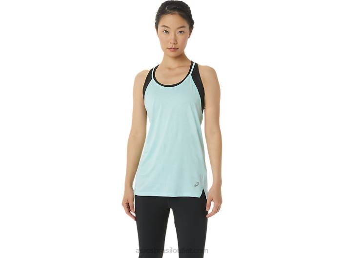 regata feminina com tiras 462T3304 corante espacial azul claro Asics