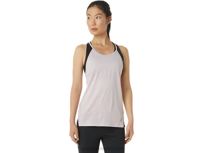 regata feminina com tiras 462T3310 corante espacial quase rosa Asics