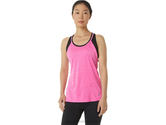 regata feminina com tiras 462T3317 corante espacial rosa brilhante Asics