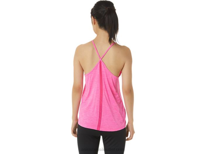 regata feminina com tiras 462T3317 corante espacial rosa brilhante Asics