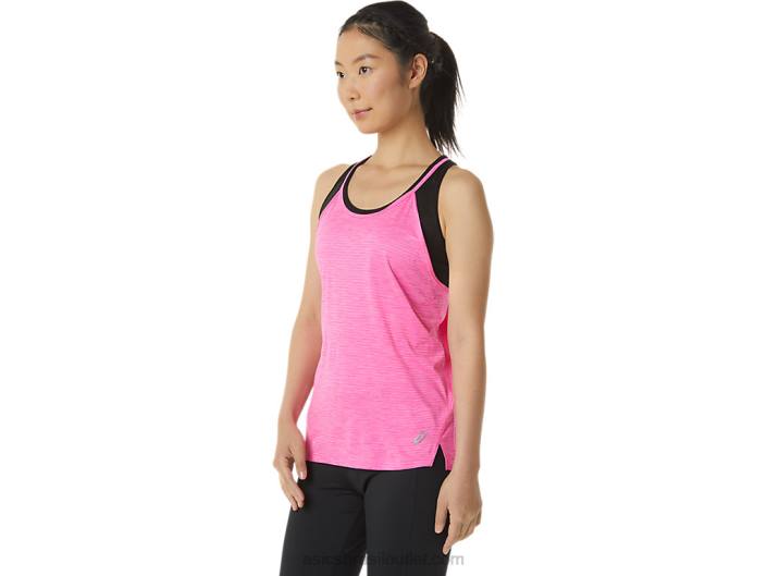 regata feminina com tiras 462T3317 corante espacial rosa brilhante Asics