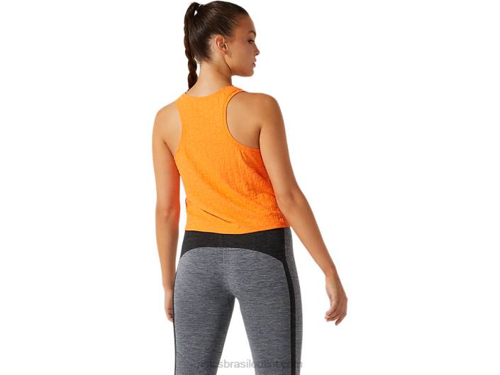 regata feminina cropped jacquard com logo 462T3942 sol pêssego Asics