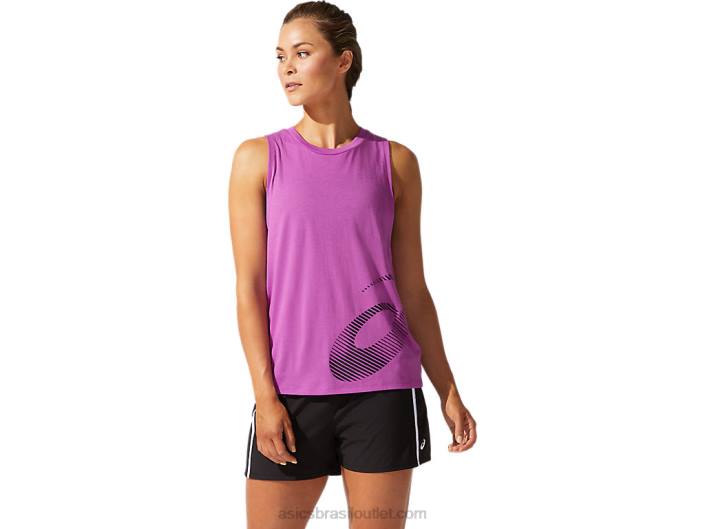 regata gráfica feminina core 462T4059 uva digital Asics