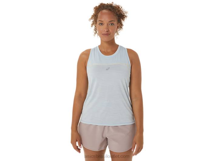 tanque de corrida feminino 462T2247 céu/creme Asics
