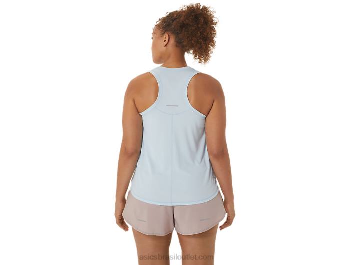 tanque de corrida feminino 462T2247 céu/creme Asics