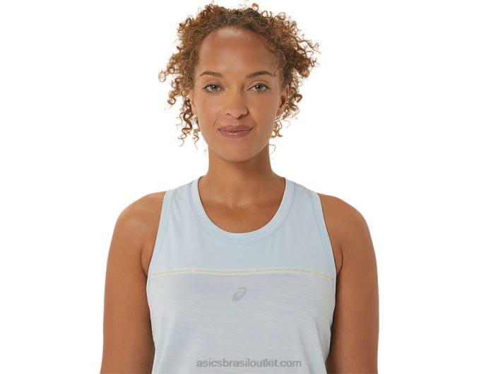 tanque de corrida feminino 462T2247 céu/creme Asics