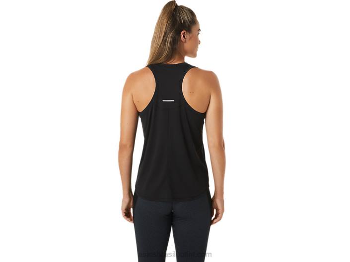tanque de corrida feminino 462T2492 desempenho preto/cinza carvão Asics