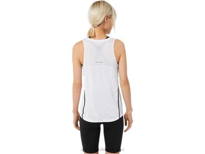 tanque de corrida feminino 462T3331 branco brilhante Asics