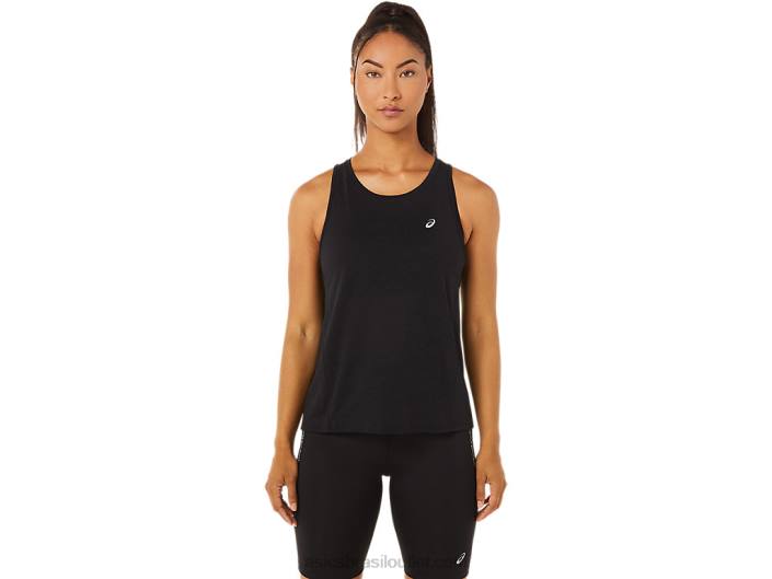 tanque de corrida feminino 462T3345 desempenho preto Asics
