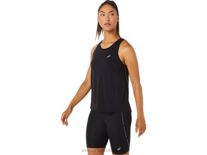 tanque de corrida feminino 462T3345 desempenho preto Asics