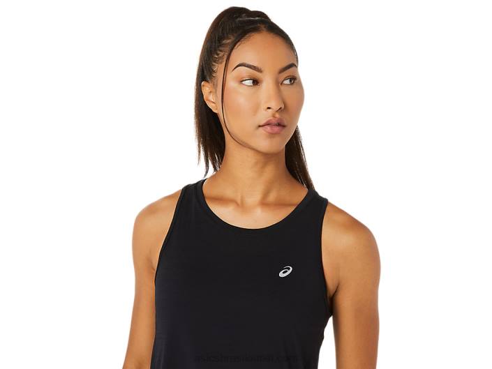 tanque de corrida feminino 462T3345 desempenho preto Asics