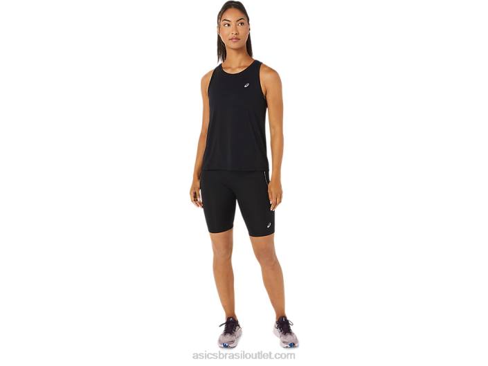 tanque de corrida feminino 462T3345 desempenho preto Asics