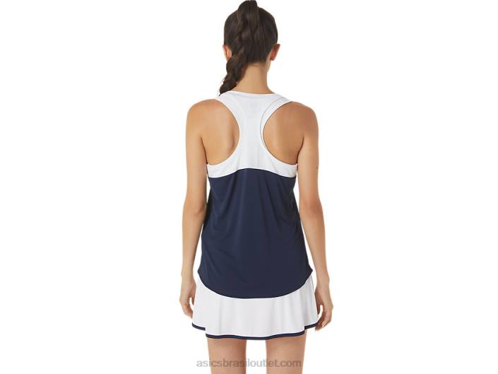 tanque de corte feminino 462T2464 meia-noite/branco brilhante Asics