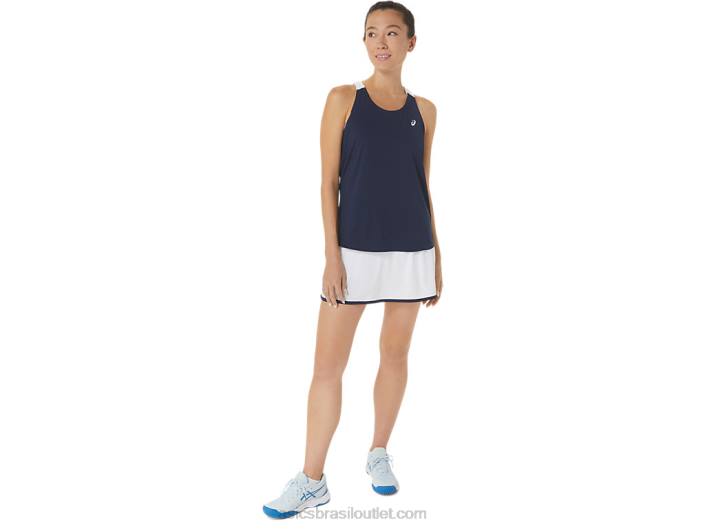 tanque de corte feminino 462T2464 meia-noite/branco brilhante Asics