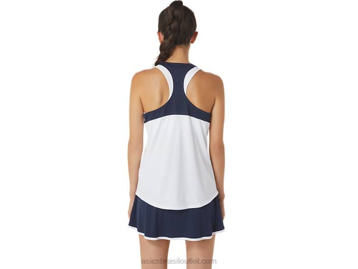 tanque de corte feminino 462T2566 branco brilhante/meia-noite Asics