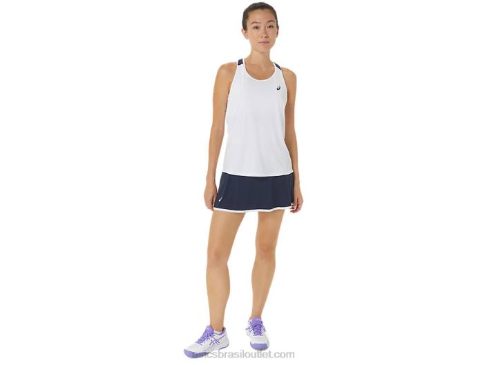 tanque de corte feminino 462T2566 branco brilhante/meia-noite Asics