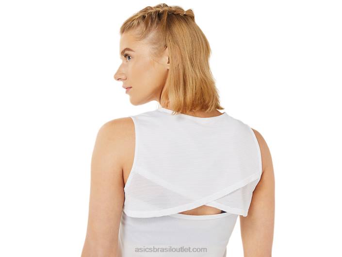 tanque de fósforo feminino 462T3478 branco brilhante Asics