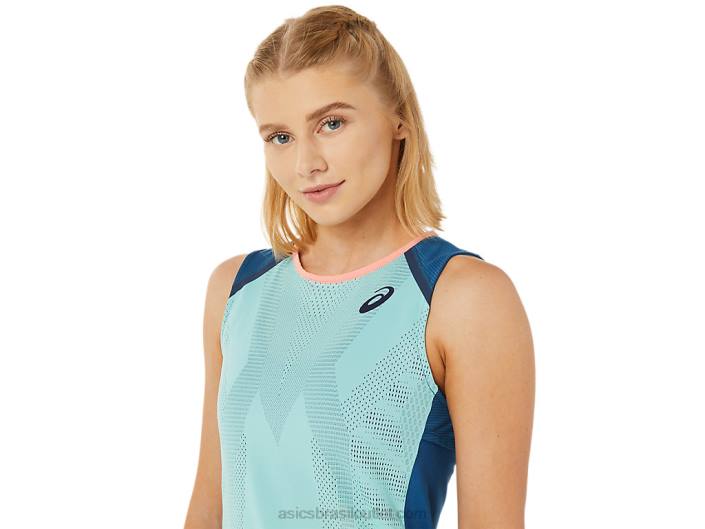 tanque de fósforo feminino 462T3495 verde oásis/índigo claro Asics