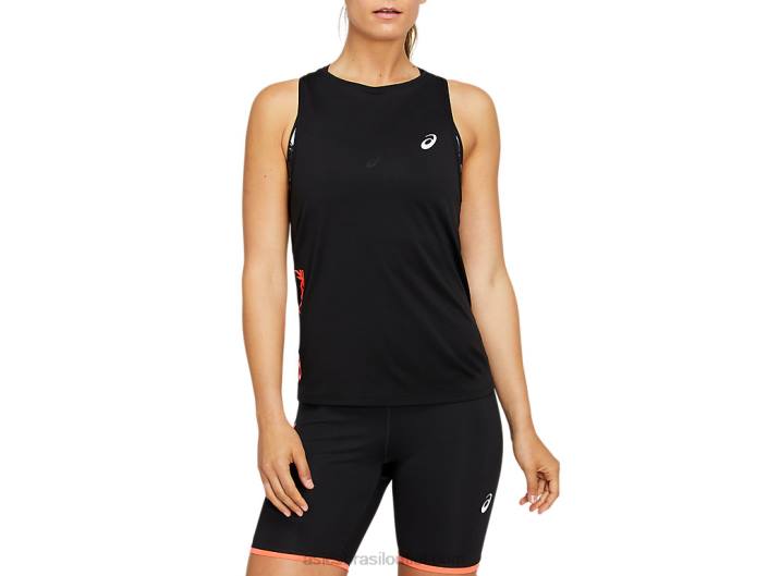tanque futuro feminino tokyo 462T4130 desempenho preto/vermelho nascer do sol Asics