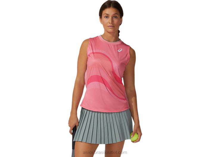 tanque gráfico de jogo feminino 462T3933 pétala de pêssego Asics