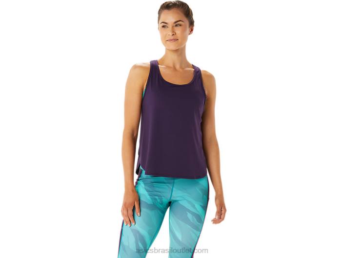 top feminino sem mangas com fenda lateral 462T2934 sombra da noite Asics