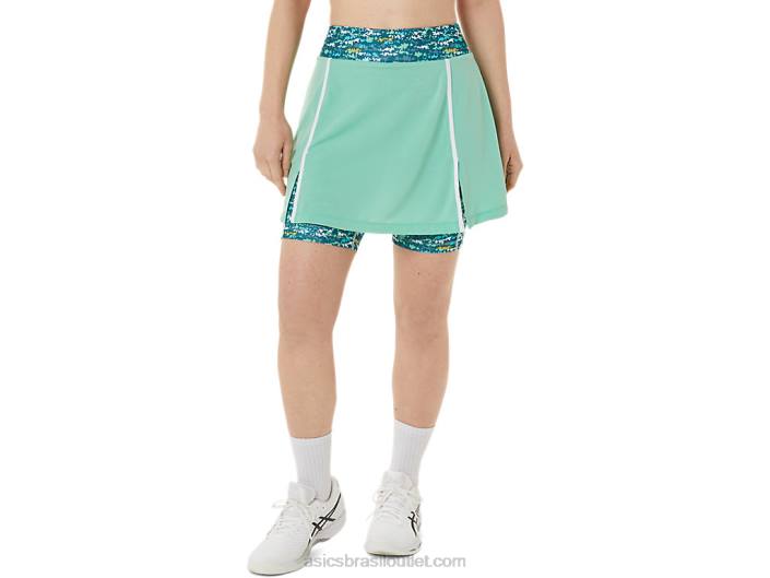 novo short 92 forte feminino 462T3057 seafoam/tênis japão escovado aop Asics