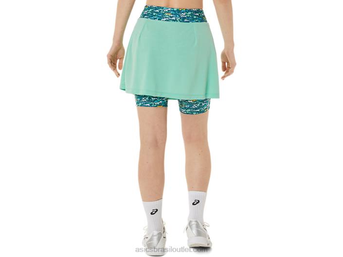 novo short 92 forte feminino 462T3057 seafoam/tênis japão escovado aop Asics