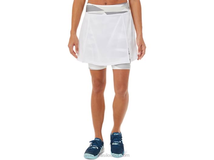 novo short 92 forte feminino 462T3276 branco brilhante Asics