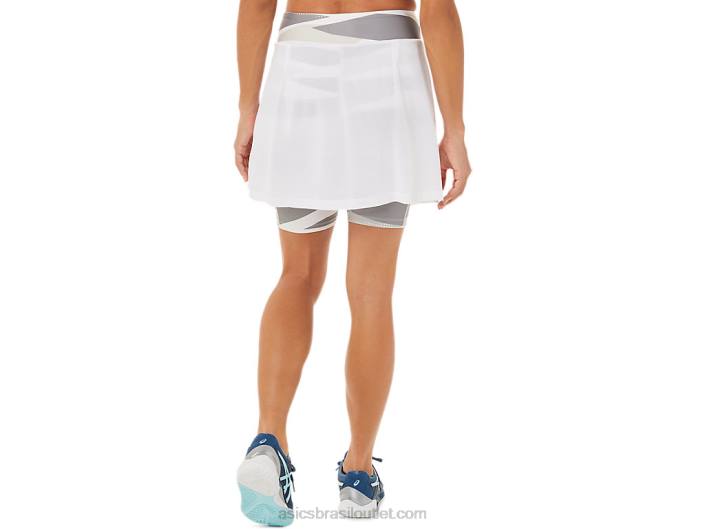novo short 92 forte feminino 462T3276 branco brilhante Asics