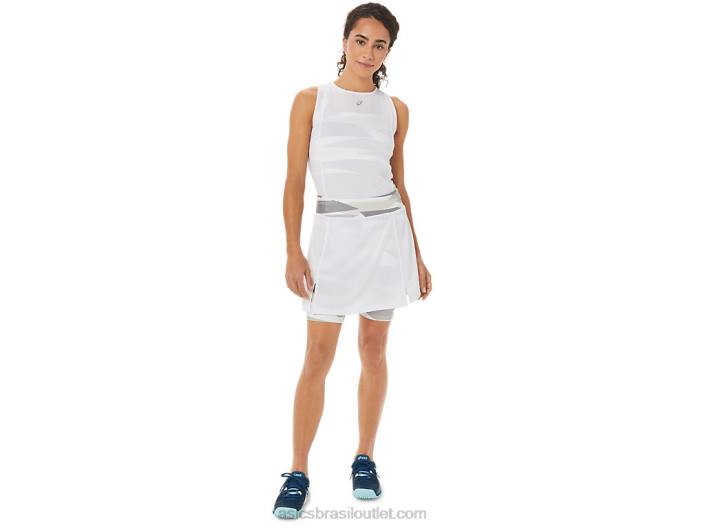 novo short 92 forte feminino 462T3276 branco brilhante Asics