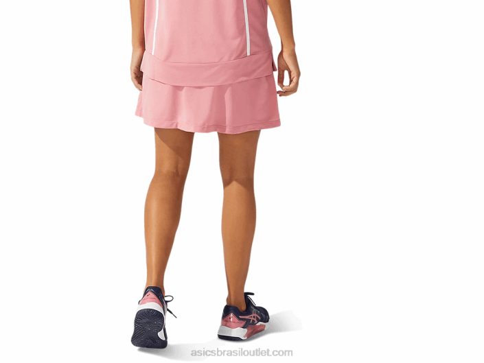 novo short 92 forte feminino 462T3833 impressão smokey rose/deep mars Asics