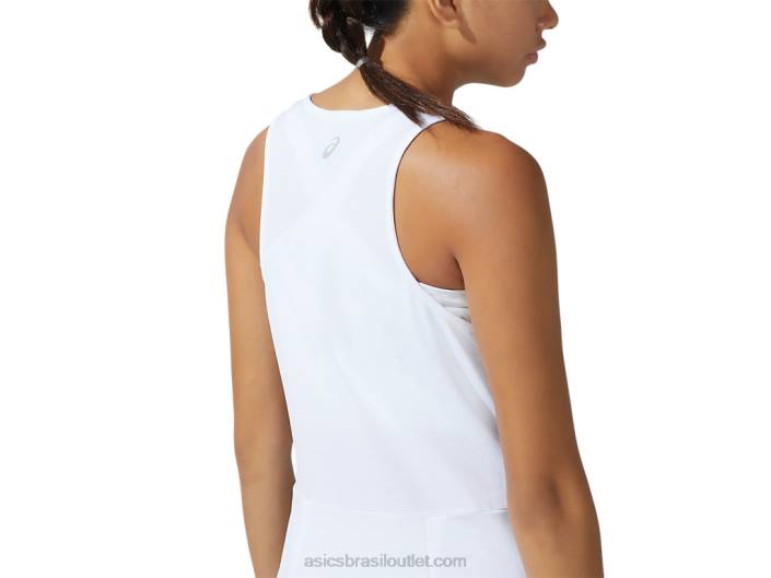 novo vestido forte 92 feminino 462T3821 estampa branca/cinza glaciar Asics