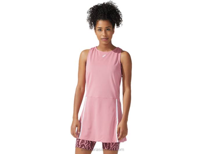 novo vestido forte 92 feminino 462T3835 impressão smokey rose/deep mars Asics