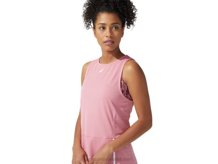 novo vestido forte 92 feminino 462T3835 impressão smokey rose/deep mars Asics