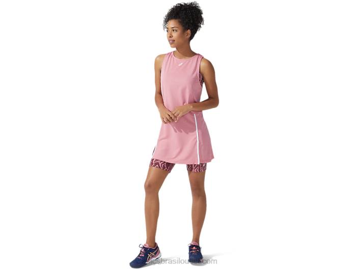 novo vestido forte 92 feminino 462T3835 impressão smokey rose/deep mars Asics