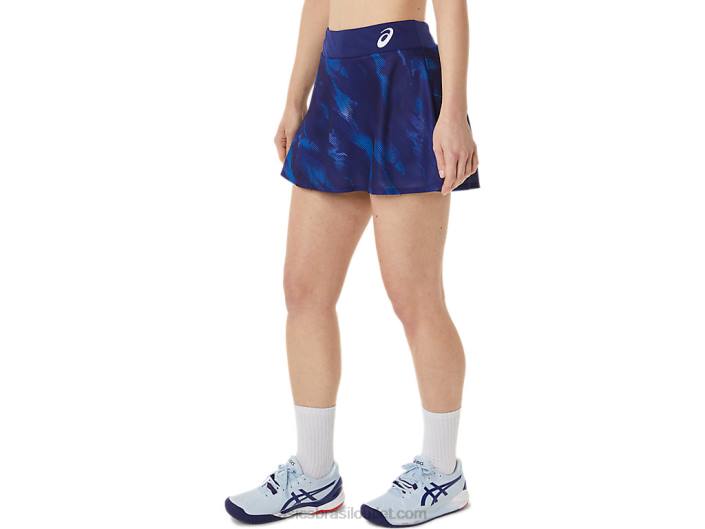 short gráfico feminino match 462T3064 mergulho azul Asics
