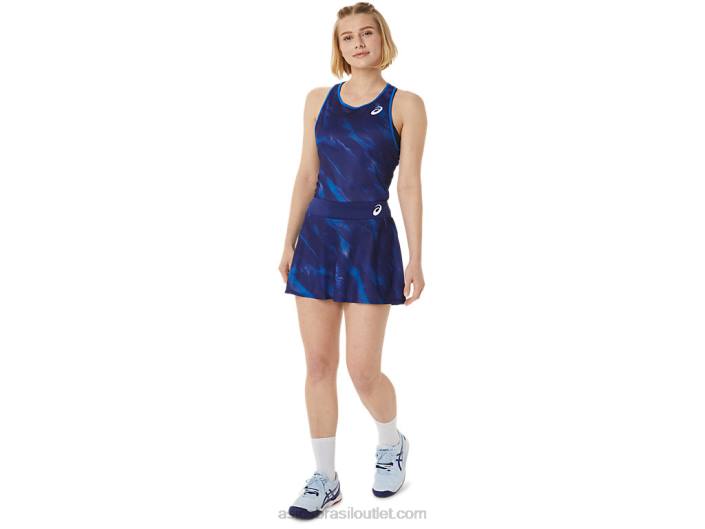 short gráfico feminino match 462T3064 mergulho azul Asics