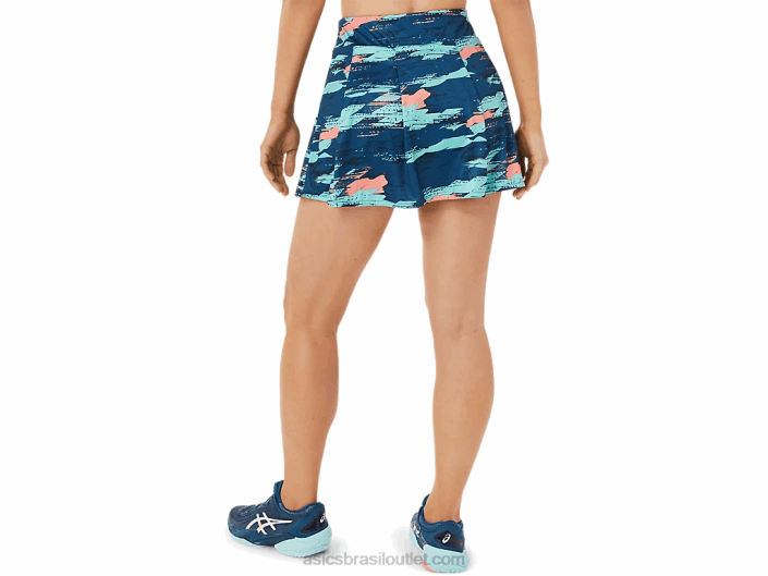 short gráfico feminino match 462T3503 índigo claro Asics