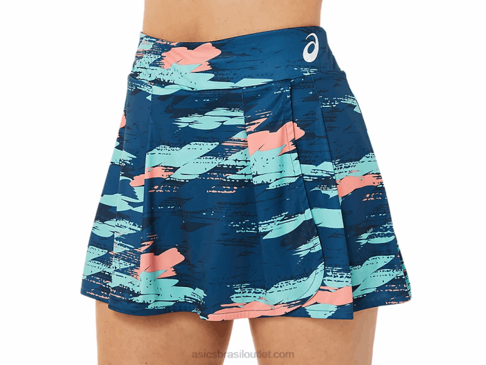 short gráfico feminino match 462T3503 índigo claro Asics
