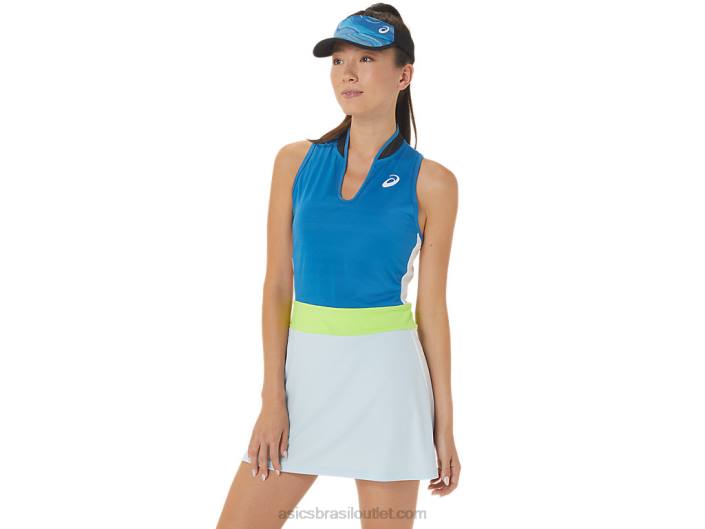 vestido de jogo feminino 462T2250 renascer azul/céu Asics